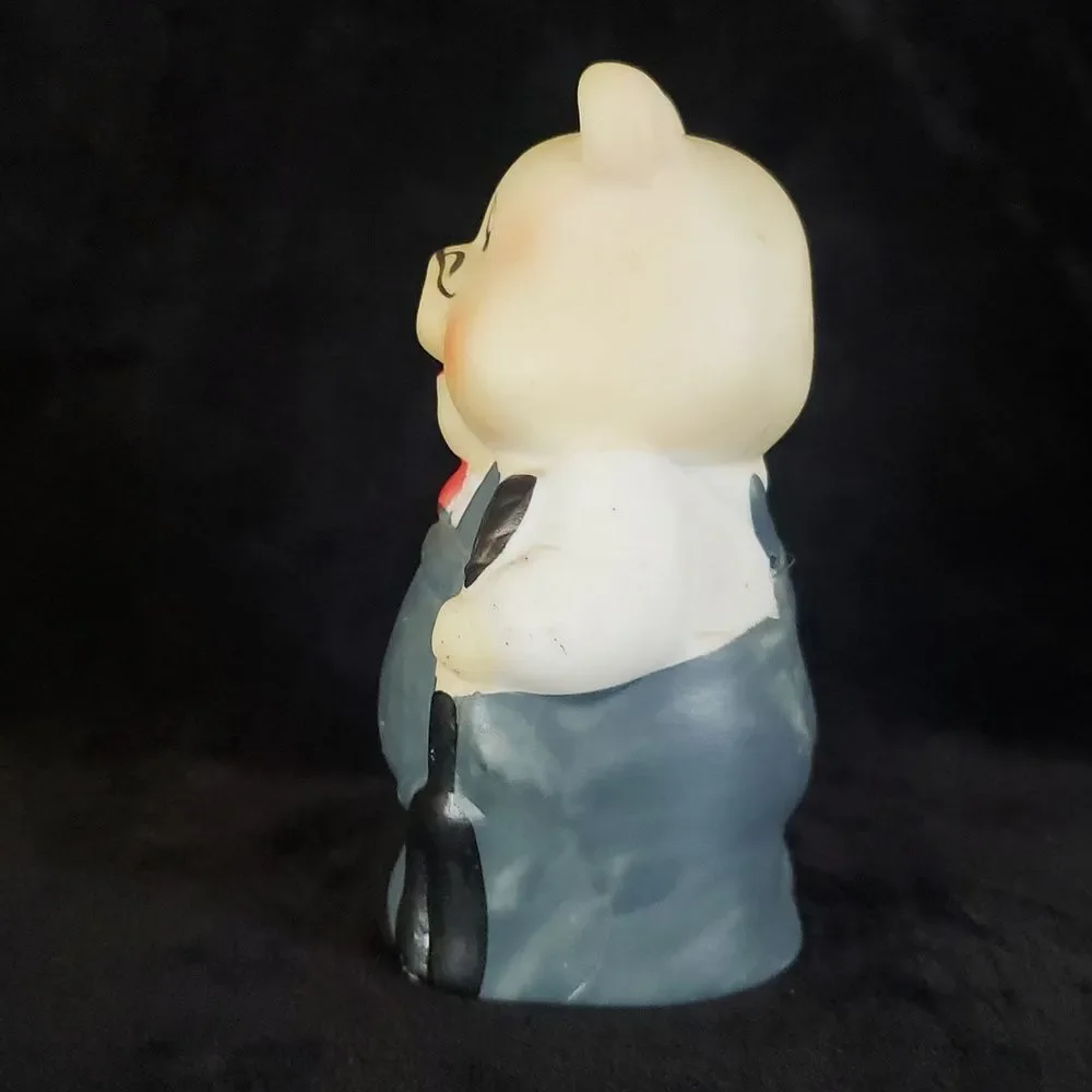 Vintage Handpainted Ceramic Pig Bell